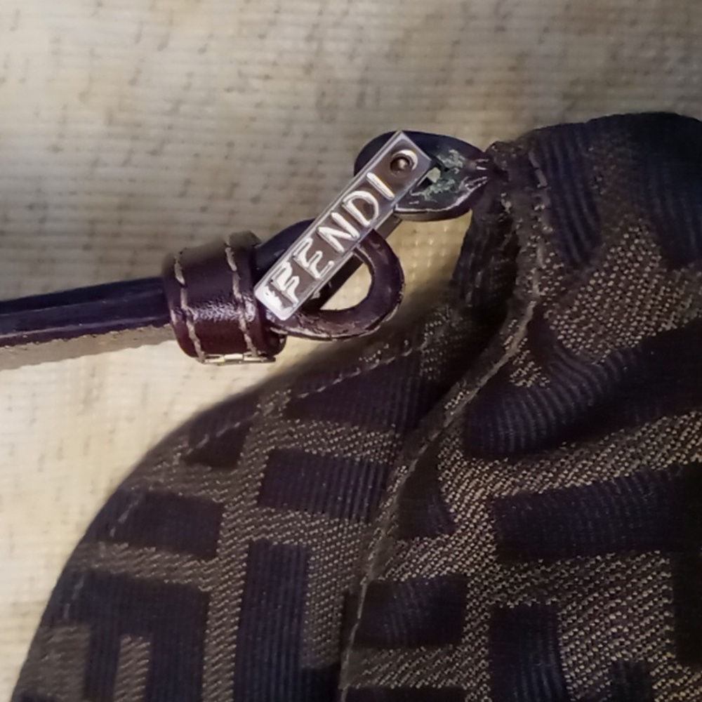 Fendi Brown Monogram Canvas Shoulder Bag with Gold-Tone Hardware - Picture 15 of 16